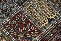 和風なセンターラグシルクペルシャ手織りじゅうたん47070