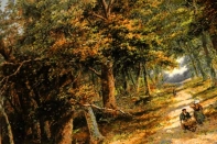 ペルシャ絨毯ピクチャー模様自然風景49109