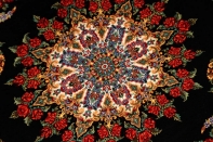 高級玄関マットのバラデザインシルクペルシャ56011