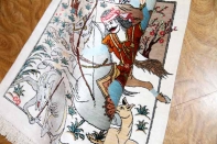 小さいハンティングデザインペルシャ絨毯49008