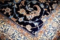 ペルシャ絨毯ソファー前サイズナイン産シックな紺色2940