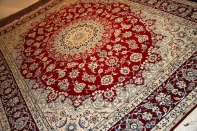 特別注文赤いナイン産メダリオンペルシャ絨毯38416