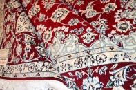 特別注文赤いナイン産メダリオンペルシャ絨毯38416