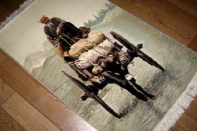 ピクチャー模様手織りペルシャ絨毯10445