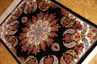 高級玄関マットのバラデザインシルクペルシャ56011