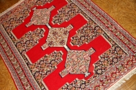 赤いキリムのセネ高級品質センターラグ146000