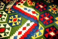 グリーンキリム、シラズのアクセント絨毯30000