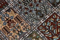 和風なセンターラグシルクペルシャ手織りじゅうたん47070