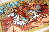 ペルシャ絨毯hunting designシルククム49006