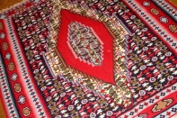 赤いキリムのアクセントラグセネ産地148000