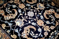 ペルシャ絨毯ソファー前サイズナイン産シックな紺色2940