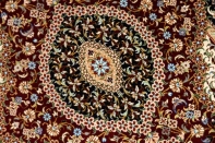 クムシルク玄関マット、ペルシャ絨毯49038