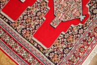 赤いキリムのセネ高級品質センターラグ146000