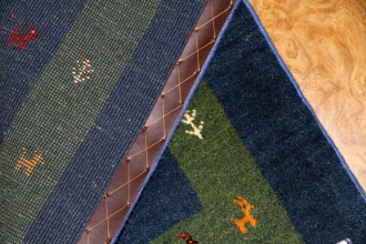 高級ギャッベの玄関マット、コルデスタン産ウール26222