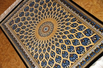 高級手織りペルシャ絨毯シルク、人気ゴンバディデザイン142015