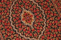 バラいっぱいシルクペルシャ絨毯、レッドローズ56010