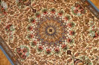 ペルシャ玄関絨毯クムシルクベージュ50029