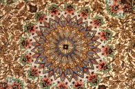 ペルシャ玄関絨毯クムシルクベージュ50029