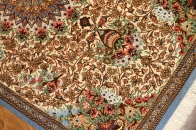 ペルシャ玄関絨毯クムシルクベージュ50029