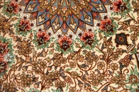 ペルシャ玄関絨毯クムシルクベージュ50029