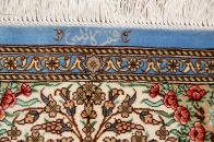 ペルシャ玄関絨毯クムシルクベージュ50029