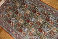 和風絨毯のペルシャ手織りシルクのクム産地シルク48071