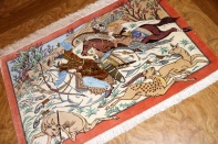 シルクのハンティングデザイン手織りペルシャ50006