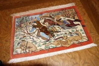 シルクのハンティングデザイン手織りペルシャ50006