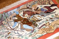 シルクのハンティングデザイン手織りペルシャ50006