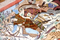 シルクのハンティングデザイン手織りペルシャ50006