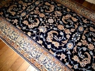 ペルシャ絨毯ソファー前サイズナイン産シックな紺色2940