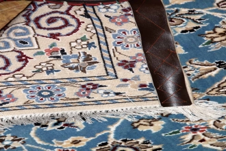 ナインブルー憧れの色彩、手織りペルシャ絨毯ラグ1810127