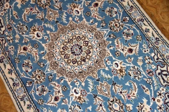 ナインブルー憧れの色彩、手織りペルシャ絨毯ラグ1810127