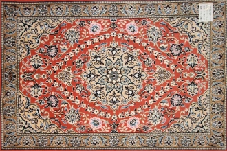 とても珍しい色彩の手織りペルシャ絨毯ナイン産43139