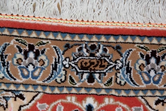 とても珍しい色彩の手織りペルシャ絨毯ナイン産43139