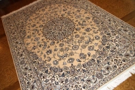 高級手織りペルシャじゅうたんナイン産メダリオン59025