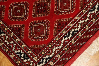 手織りペルシャ絨毯トルケマン産ウール玄関マット58506