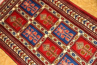 手織りペルシャ絨毯トルケマン産ウール玄関マット58557