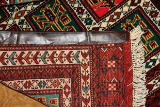 手織りペルシャ絨毯トルケマン産ウール玄関マット58584