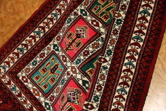 手織りペルシャ絨毯トルケマン産ウール玄関マット58584