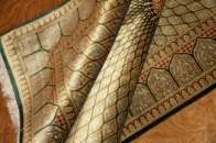 手織りペルシャ絨毯クムシルク、人気ゴンバディデザイン48081