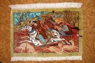 ペルシャ絨毯hunting designシルククム49006