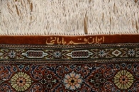 和風絨毯のペルシャ手織りシルクのクム産地シルク48071