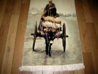 ピクチャー模様手織りペルシャ絨毯10445