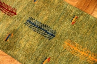 グリーン色あがりかまちギャッベシラズ56000