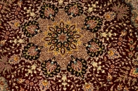 高級玄関マットの手作りペルシャ絨毯赤い色クム産地56060