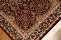 高級玄関マットの手作りペルシャ絨毯赤い色クム産地56060