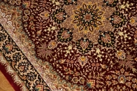 高級玄関マットの手作りペルシャ絨毯赤い色クム産地56060