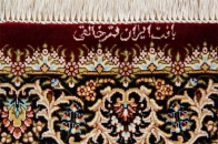 高級玄関マットの手作りペルシャ絨毯赤い色クム産地56060