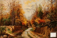 自然の風景ペルシャ絨毯タペストリー49116